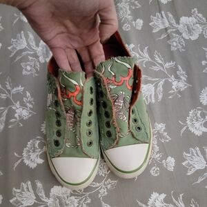 Ed Hardy Green Womens Sneakers with Heart Design-Vintage